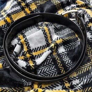 Stylish Black Leather Belt Bag